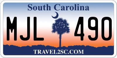 SC license plate MJL490