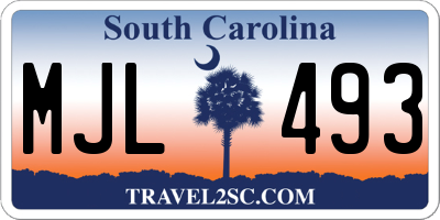 SC license plate MJL493