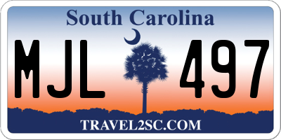 SC license plate MJL497