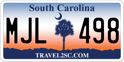 SC license plate MJL498