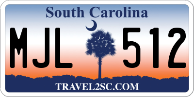SC license plate MJL512
