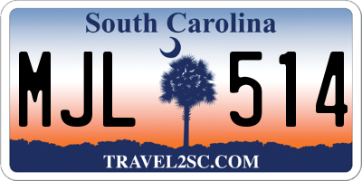 SC license plate MJL514
