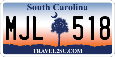 SC license plate MJL518