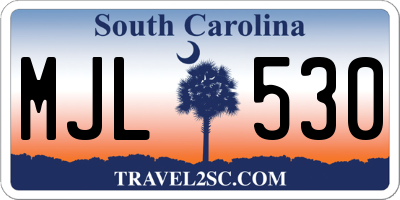 SC license plate MJL530