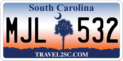 SC license plate MJL532