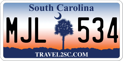SC license plate MJL534