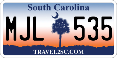 SC license plate MJL535