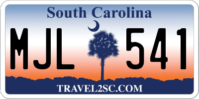 SC license plate MJL541