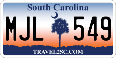 SC license plate MJL549
