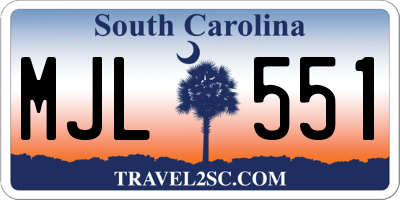 SC license plate MJL551