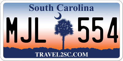 SC license plate MJL554