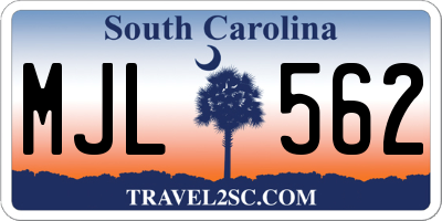 SC license plate MJL562
