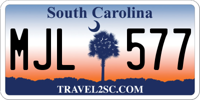 SC license plate MJL577