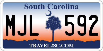 SC license plate MJL592