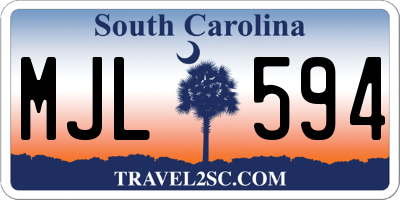 SC license plate MJL594
