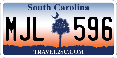 SC license plate MJL596