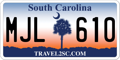 SC license plate MJL610