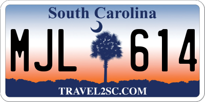 SC license plate MJL614