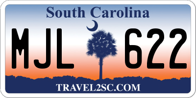 SC license plate MJL622