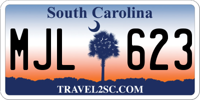 SC license plate MJL623