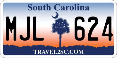 SC license plate MJL624