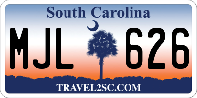 SC license plate MJL626