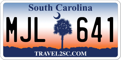 SC license plate MJL641