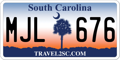 SC license plate MJL676