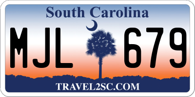 SC license plate MJL679
