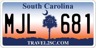 SC license plate MJL681