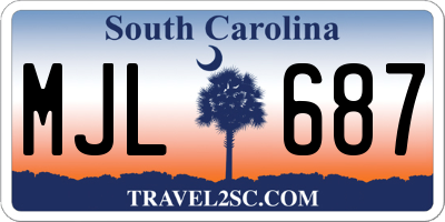 SC license plate MJL687