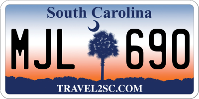SC license plate MJL690