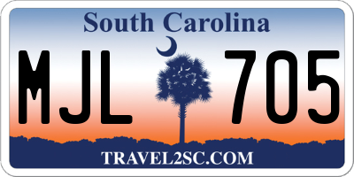 SC license plate MJL705