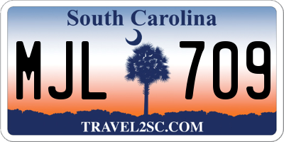 SC license plate MJL709