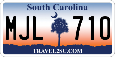 SC license plate MJL710