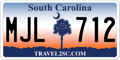 SC license plate MJL712