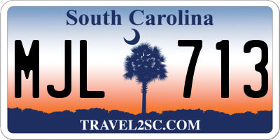 SC license plate MJL713