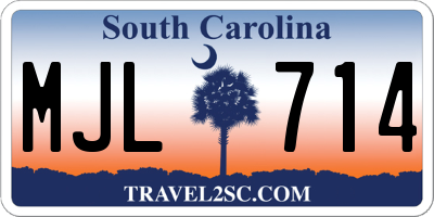 SC license plate MJL714
