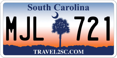SC license plate MJL721