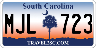 SC license plate MJL723