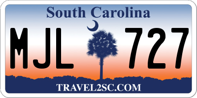 SC license plate MJL727