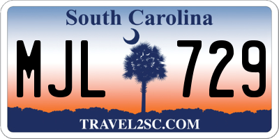 SC license plate MJL729