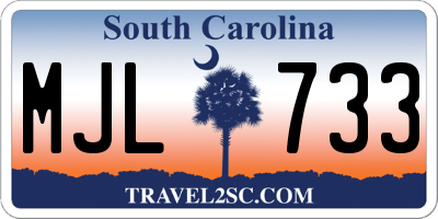 SC license plate MJL733
