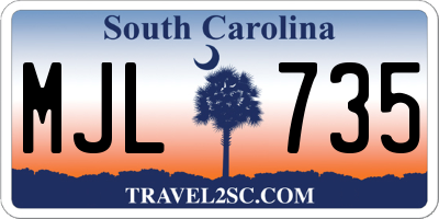 SC license plate MJL735