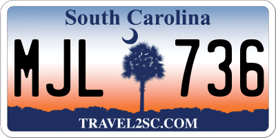 SC license plate MJL736