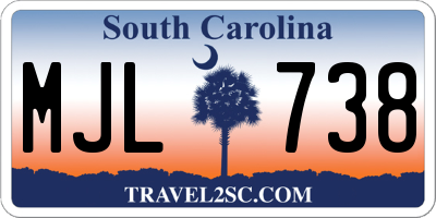 SC license plate MJL738
