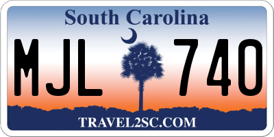 SC license plate MJL740