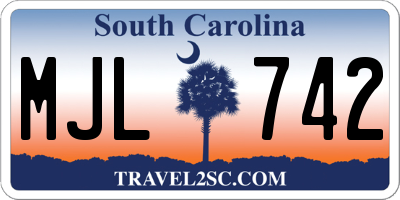 SC license plate MJL742