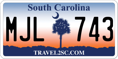 SC license plate MJL743