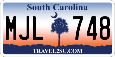 SC license plate MJL748